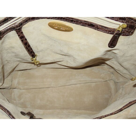 Brahmin Truffle Melbourne Collection Medium Asher Croc Leather Tote C80151TF - Picture 5 of 14